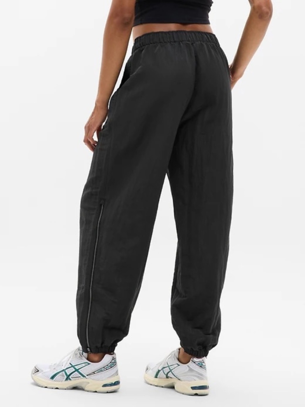 Athleta Black Pursuit Mid Rise Zip Jogger - Size Medium